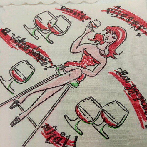 Collectible cocktail napkins set of three from the 70s