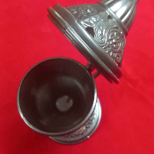 Metal incense burner new in lead color unchanged