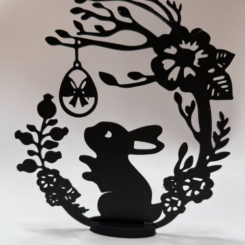 Easter Bunny Decor 3D Printed Black PLA New