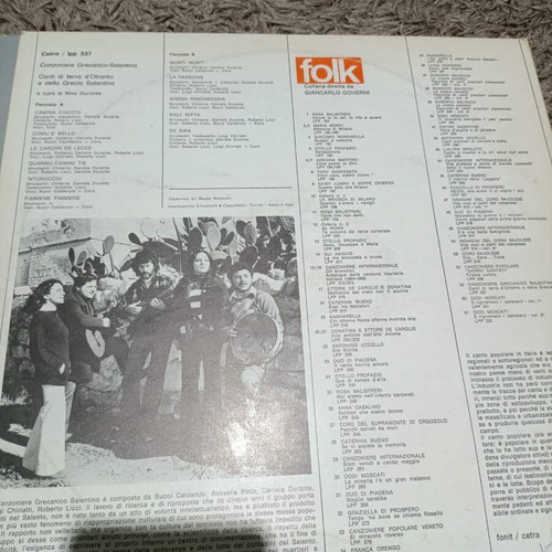 Canzoniere Grecanico Salentino vinyl record like new