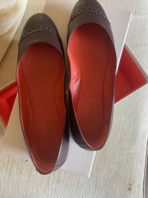 Santoni καφέ γυναικεία flat μπαλαρίνες