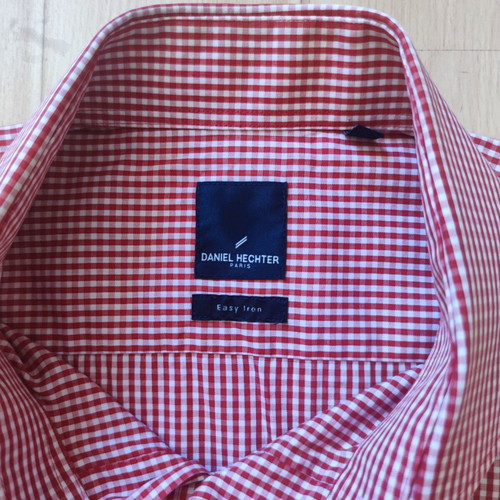 Daniel Hechter Paris men's shirt size L red checkered like new