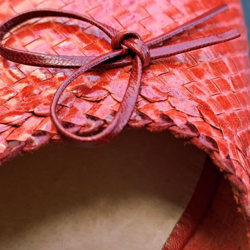 Boxer leather women's mules, red, size 41