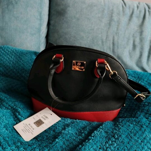 Bag crossbody new, black and red