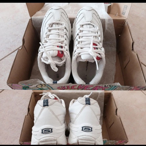 Skechers chunky sneakers white used with memory foam