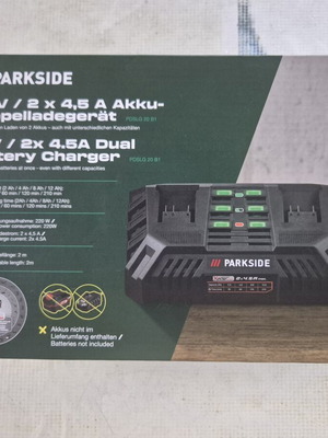 Parkside 2×4.5Ah φορτιστής μπαταριών καινούργιος
