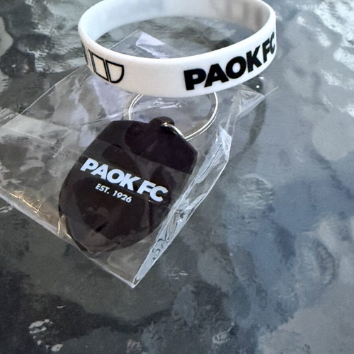 PAOK FC Official Set with Keychain and Silicone Bracelet New