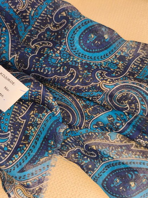 Women's pareo new with tag, cotton-linen 50/50, blue turquoise