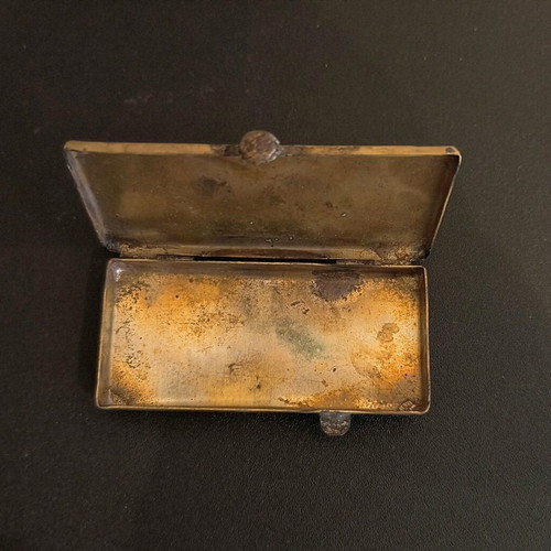 Vintage brass cigarette case from 1936 Olympics, used