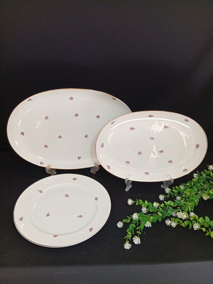 Vintage Hutschenreuter Bavaria σετ σερβιρίσματος 3τεμ μεταχειρισμένο, floral design