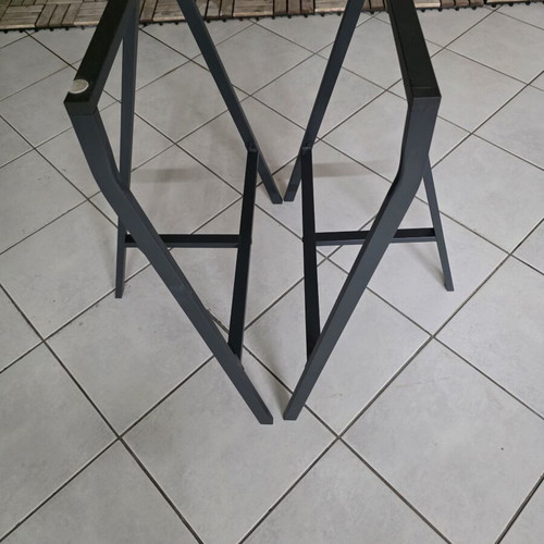 IKEA LERBERG desk legs, grey steel