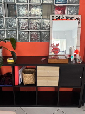Ikea Hallax shelf used with door and two drawers 77x144