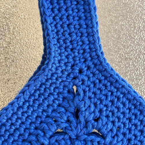 Handmade crochet granny square shoulder bag blue new
