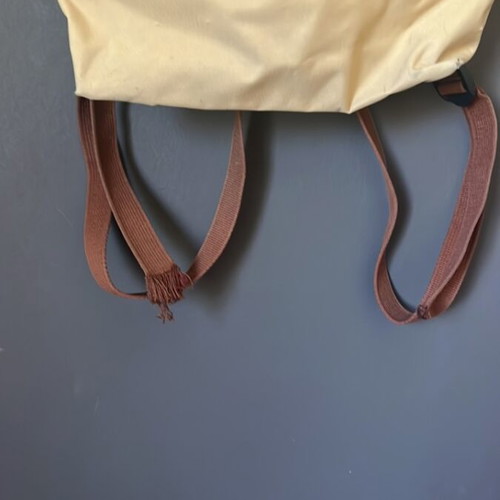 Longchamp backpack used beige with replaced zipper and minor defects