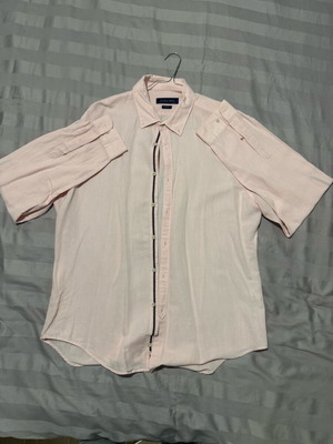 Zara Man shirt pink XL slim fit linen-look like new