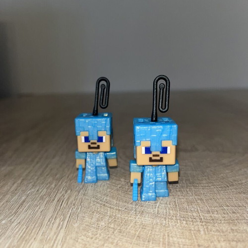 Minecraft Steve diamond armor figures pack of 2 like new