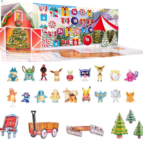 Pokemon 2025 Deluxe Holiday Calendar with 18 figures new