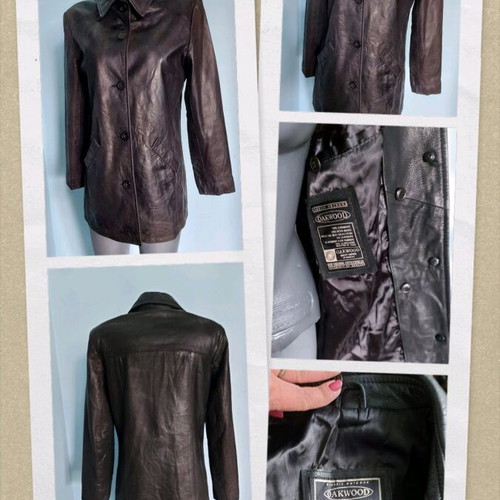 Oakwood women's shirt-style leather jacket used, black