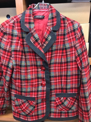 Plaid jacket Oscar woman’s collection used, No48, black and red