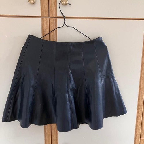 ZARA mini skirt made of faux leather used, size M, black