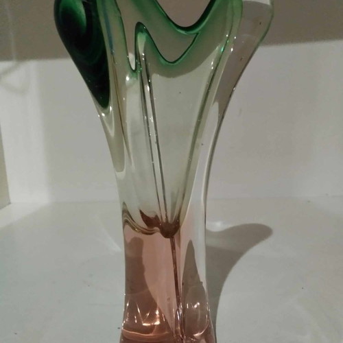 Czech vintage vase used, year 1960, height 27 cm