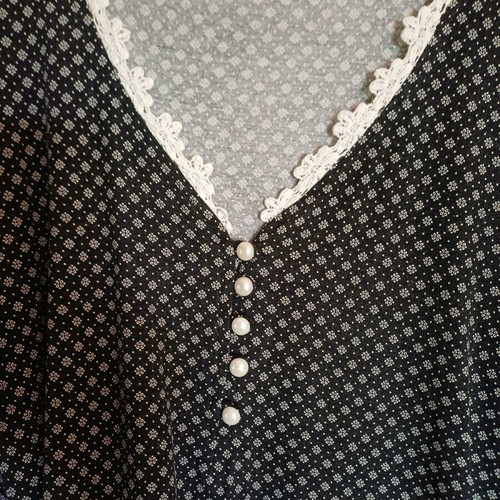 Love Me Apparel black blouse with lace and buttons like new