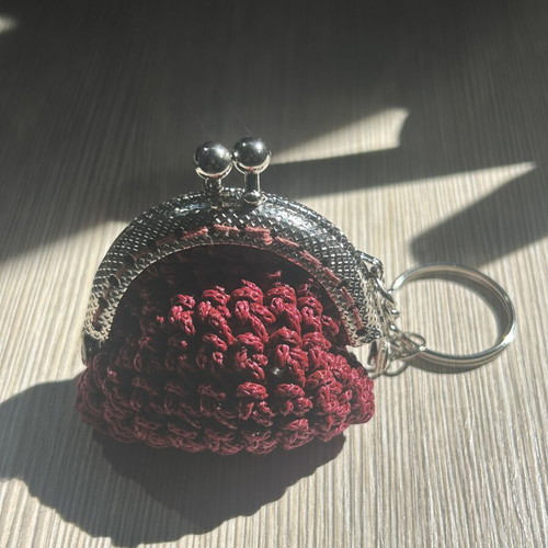 Mini keychain handmade, red