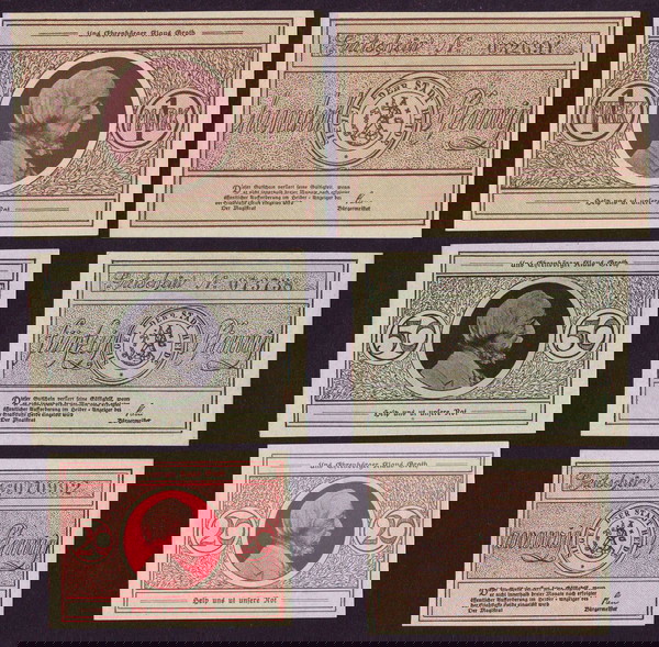 Germany 20-50 Pfennig 1Mark Set 3 Notgeld SIEGEL DER STADT HEIDE   (Нот026)