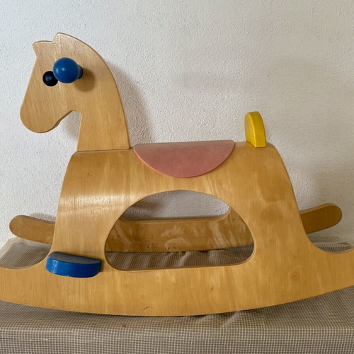 Wooden rocking horse Plantoys carousel ride-on