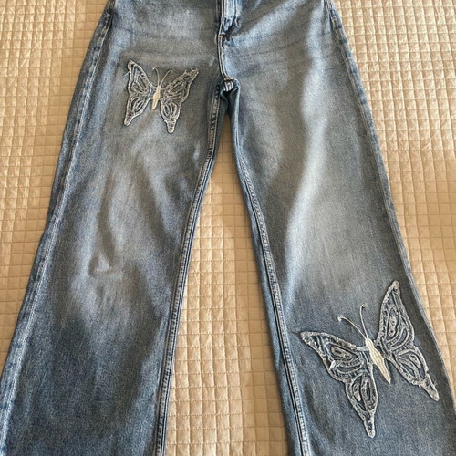 Girls jeans H&M used, blue, size 9-10 years