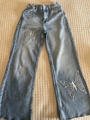 Girls jeans H&M used, blue, size 9-10 years