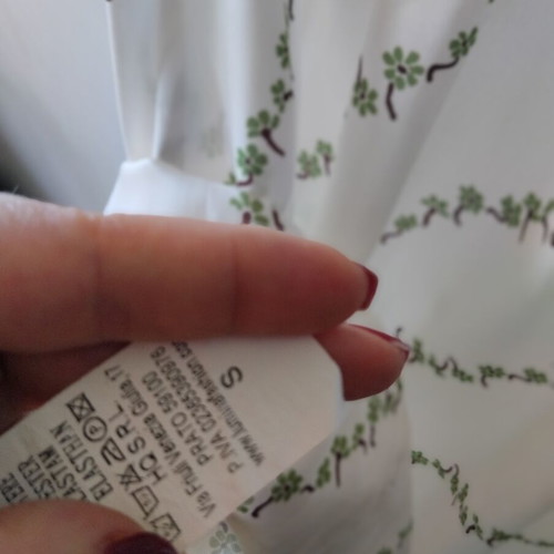 Lumina satin dress like new, white and green, size S