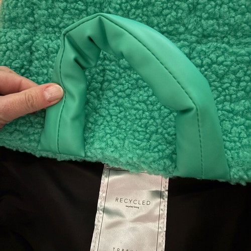 Topshop green bouclé textured handbag like new