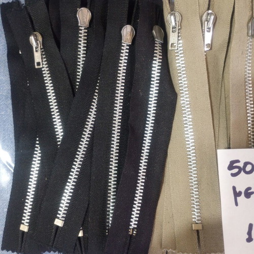 Metal zippers 16 cm, pack of 50, assorted colors