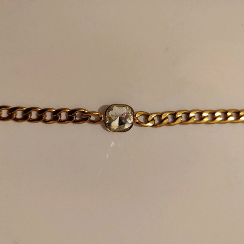 Steel bracelet with stone like new, gold color