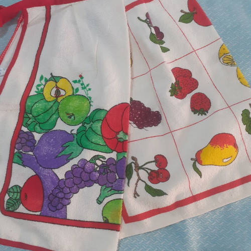 Teka terry cotton waist aprons new, set of two from Brazil