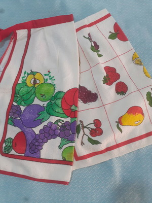 Teka terry cotton waist aprons new, set of two from Brazil