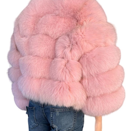Richmond Pink Fox Fur Coat like new, size L-XL