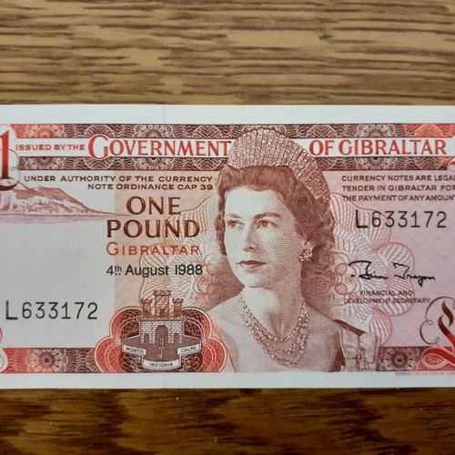 Gibraltar 1 Pound Banknote 1988 Queen Elizabeth II