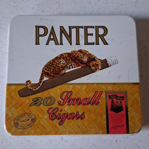 Panter metal box for 20 small cigars, vintage collectible