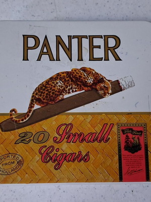 Μεταλλικό κουτί Panter για 20 μικρά πούρα, vintage συλλεκτικό