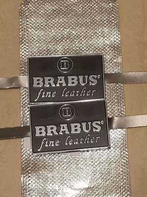 Mercedes Brabus seat badges new, pair metal