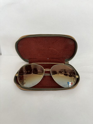 Vintage 70s/80s French Aviator Sunglasses with Case used