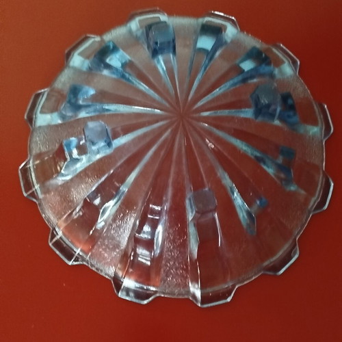 Art Deco fruit bowl by Schrotter 1930 like new pressed glass