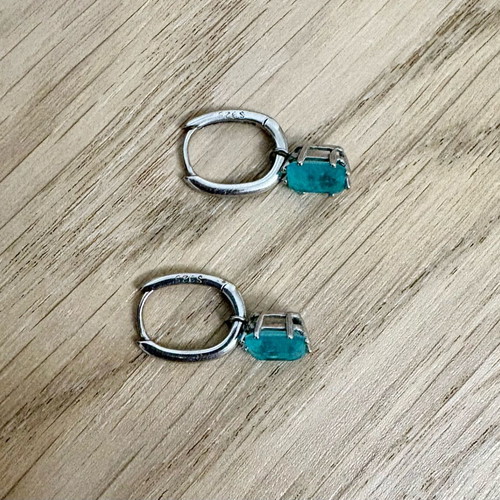 Silver 925 earrings with natural turquoise stone new