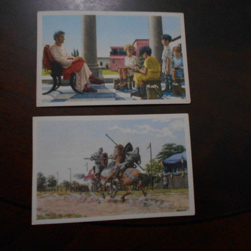 Julius Caesar and Gauls cards used, 8 old Belgian chocolate cards
