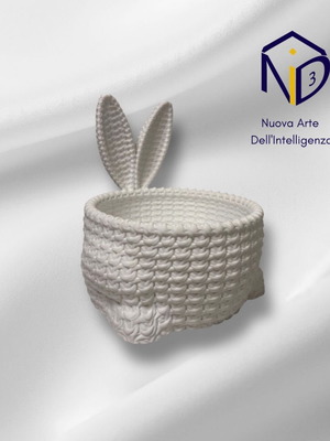 Knitted Bunny Bowl New 3D Printed Easter Decoration