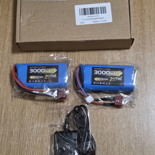 Rechargeable Li-ion Battery Pack with USB Charger, 2 Pieces