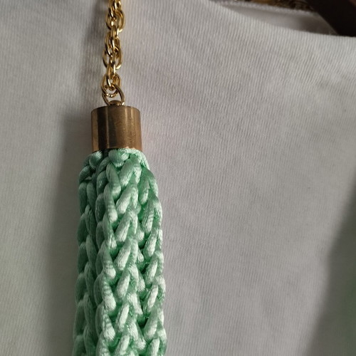 Chunky pistachio green statement necklace handmade