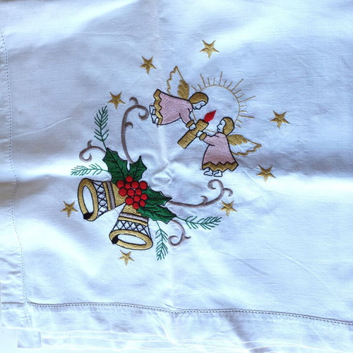 CHRISTMAS TABLECLOTH WITH BELLS